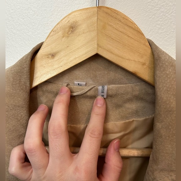 Vintage Genuine pig skin oversized leather western fringe suede jacket coat L - Picture 10 of 11